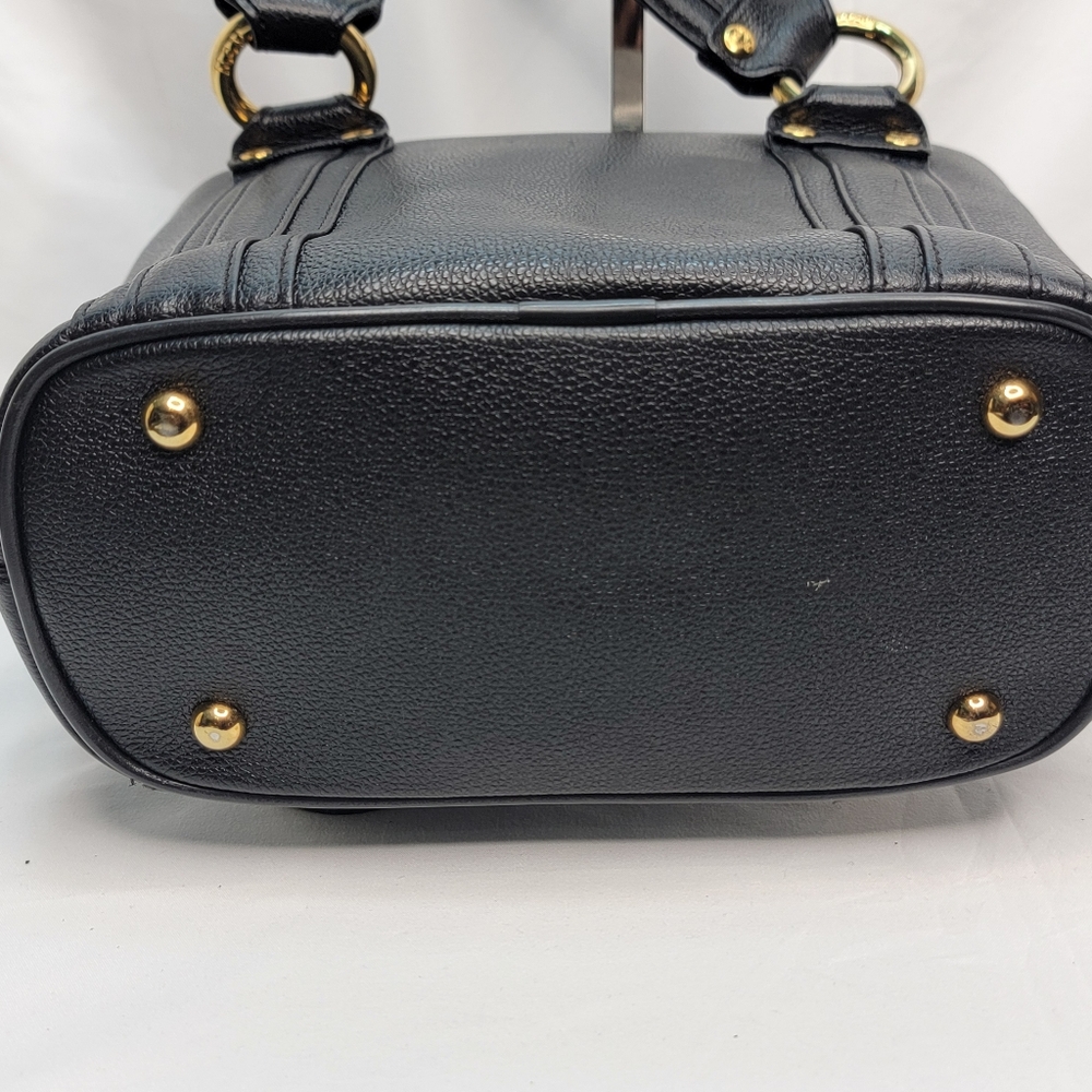 MCM Black Leather Munchen‎ Studded Satchel Tote Bag - Picture 7 of 13